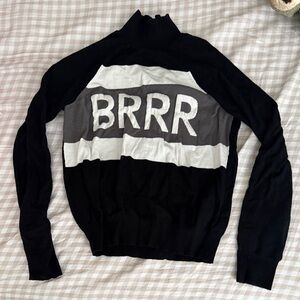 Aerie Offline Apres Ski Black and Gray 'BRRR' Sweater